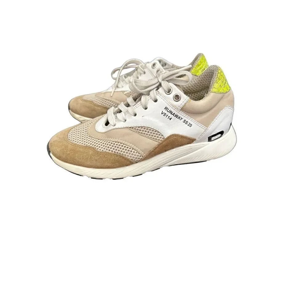 Barbara Bui Suede Colorblock Pattern Sneakers - Neutrals...